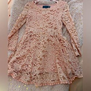 Girls beautiful pink lace dress